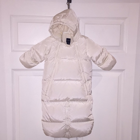 Baby Gap Infant Prima Warmest Snowsuit Bunting Bag Size 0-3 Months Ivory… - Picture 2 of 12